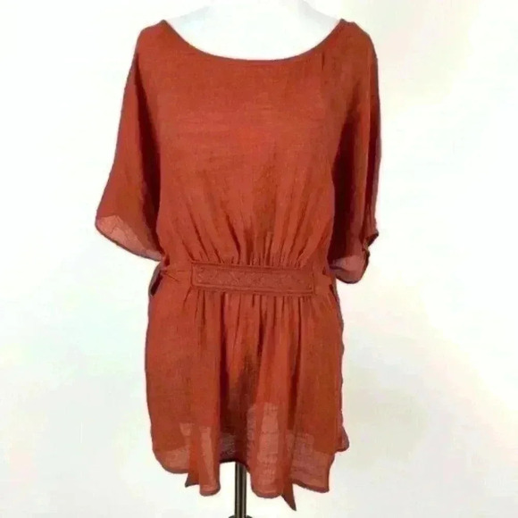 Forever 21 top sz L burnt orange lightweight boho - Picture 8 of 8